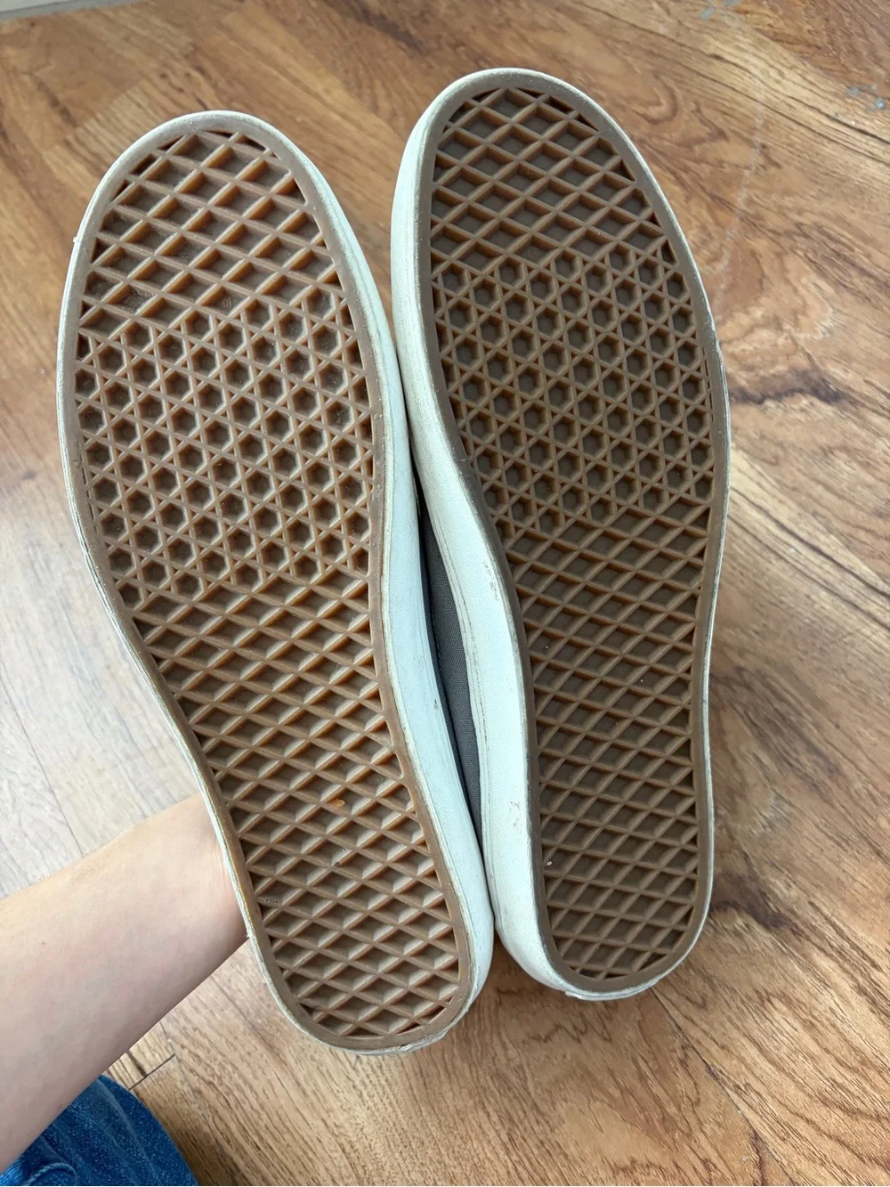 Vans Men's Gray Canvas Boat Shoes with Brown Laces